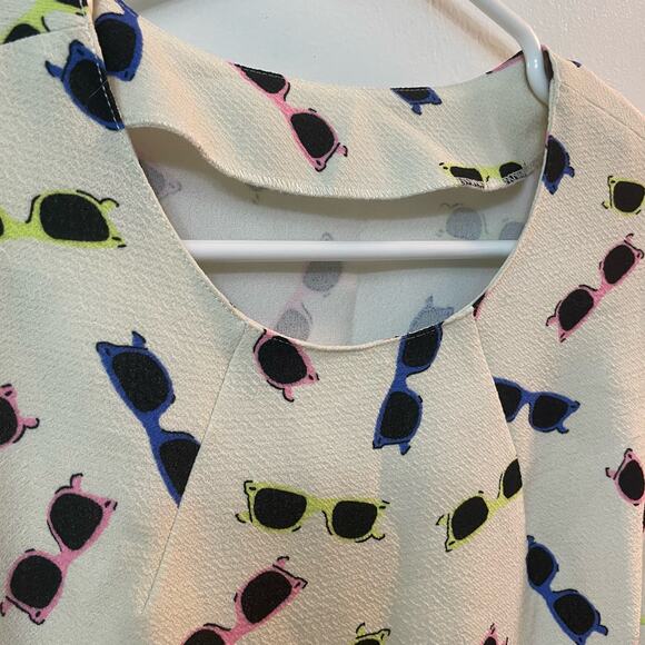 SALE!! cute sunglass print dress women's size 1 open back retro pop - Picture 3 of 7